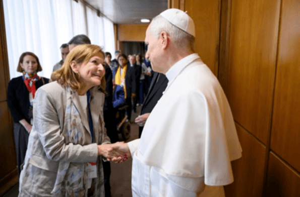WUCWO President General Monica meeting Pope Leo